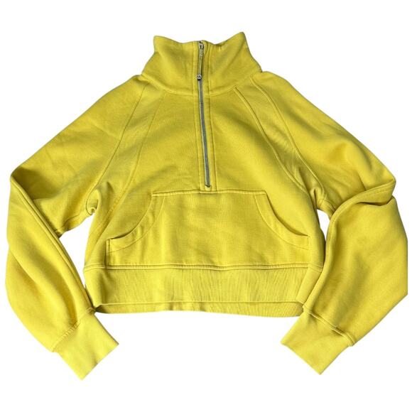 EUC Lululemon Scuba Oversized Funnel Neck Half Zip Sonic Yellow Size XS / S - Picture 1 of 13